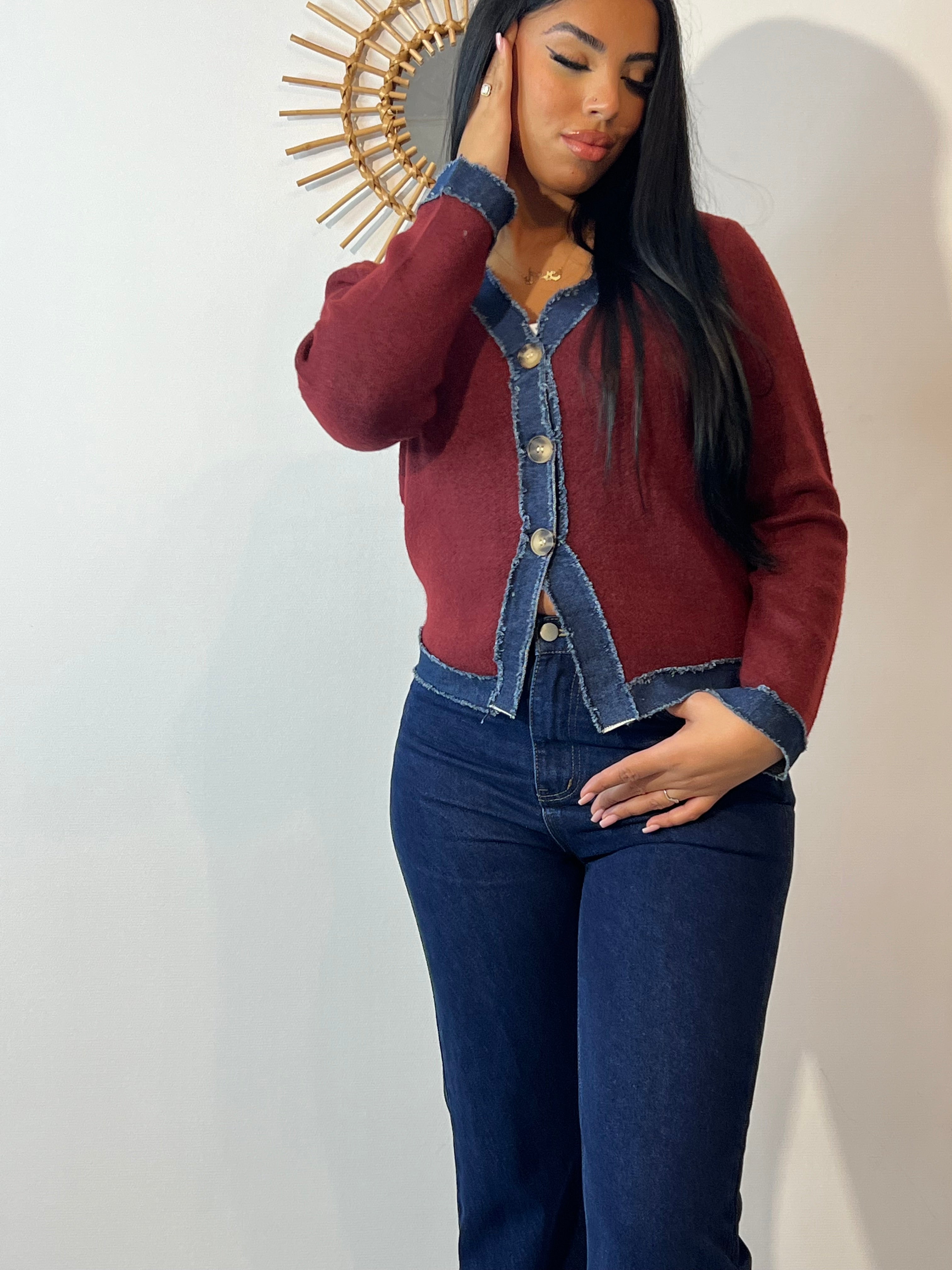 Jeans patte d’eph bleu marine