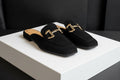 Sandale mule noire esprit mocassin