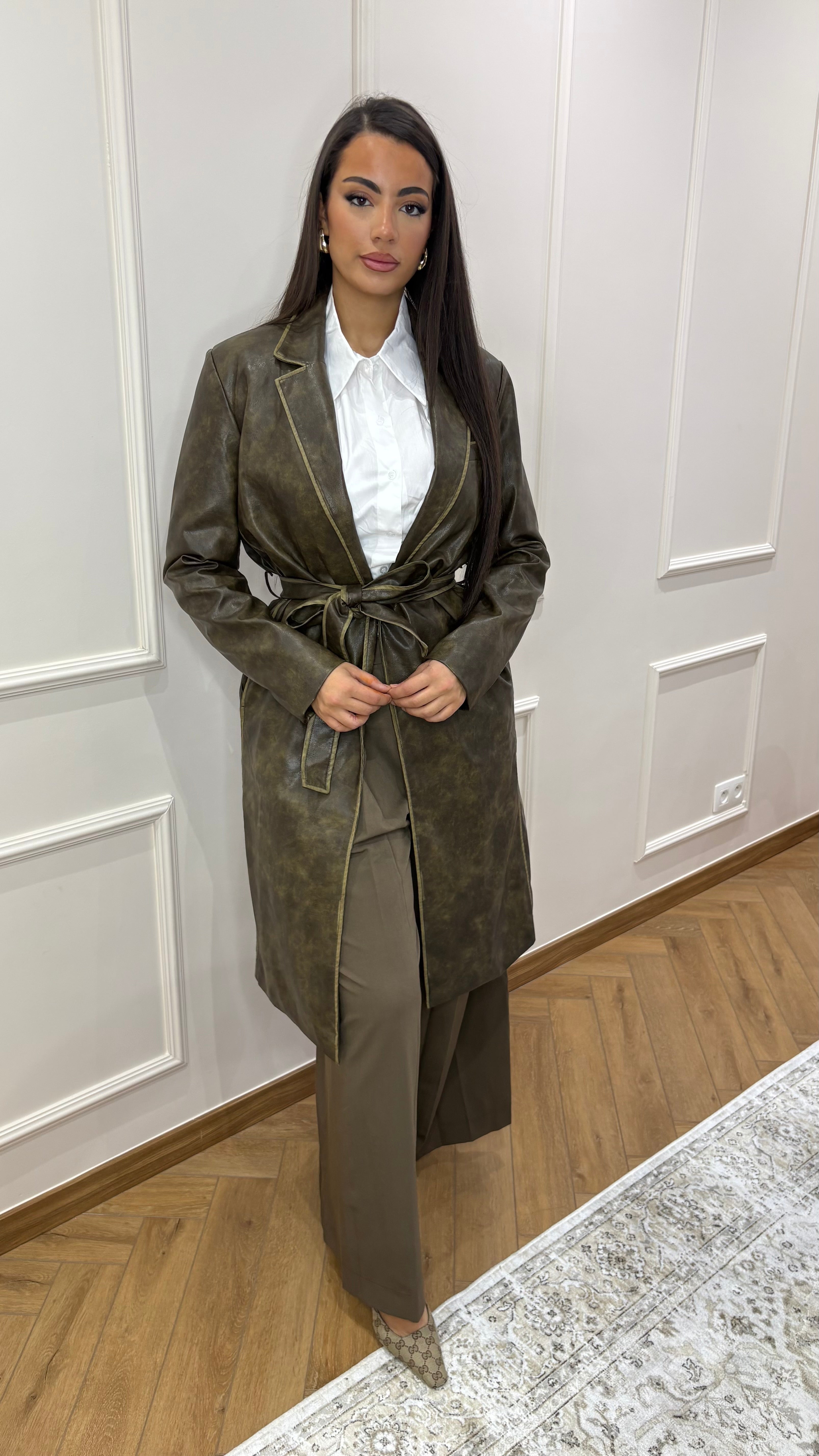 Veste longue similicuir K-ZELL