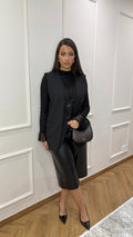 Blazer noir sans manches doublé